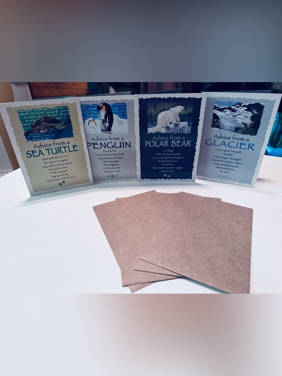 Advice for Life Other - Advice from a Polar Bear,Penguin,Glacier& Sea Turtle Art Print Greeting Card Set